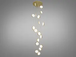 Люстра стельова LED Diasha 3005/18G 120W, 6600 лм, золото, для залу, коридору, вітальні - мініатюра 2