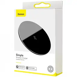 Бездротовий зарядний пристрій Baseus Simple 15W WXJK-B01 Black - мініатюра 2