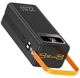 Зовнішній акумулятор Power Bank TUGII Y103 30000 mAh повербанк швидка зарядка LED-дисплей ліхтарик Чорний - мініатюра 4