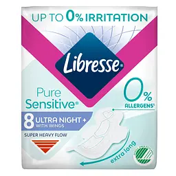 Прокладки гігієнічні Libresse Pure Sensitive Ultra Night 8 шт.