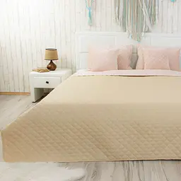 Покривало Руно 220х240 VeLour Apricot ромб (330.55_Apricot ромб) - мініатюра 3