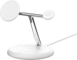 Зарядний пристрій бездротовий 3в1 Magnetic Adjustable Pad Qi2 15Вт білий Belkin teh0018779