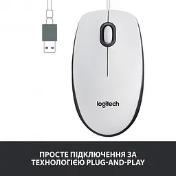 Миша Mouse M100 White Logitech teh0022132 - мініатюра 6