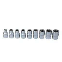 Набір насадок Sigma Torx 1/2" 9 шт на планці CrV (6086961) - мініатюра 2