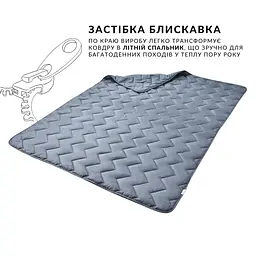 Ковдра-спальник Турист Ideia з блискавкою, 190х140 см, сірий (8-34955) - мініатюра 2