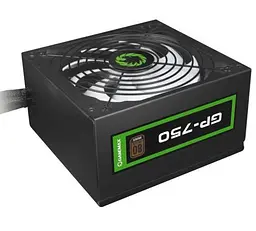 Блок живлення 750 Вт, GameMax GP-750, чорний, 80+ Bronze, Active PFC, 14 см, 3xMolex/7xSATA/4x6+2-pin/1x4+4-pin