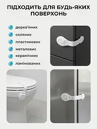 Набір дитячого захисту Mega Zayka заглушки для розеток замок блокатор на меблі захист від гострих кутів стопер для дверей, 27 шт темний - мініатюра 4