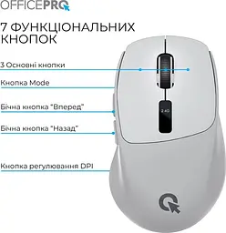 Миша OfficePro Silent Click Wireless Gray (M398G) - мініатюра 6