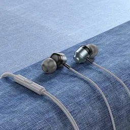 Дротові навушники Hoco M122 Power metal універсальні earphones with microphone, 3.5mm, 1.2m, metal-grey - мініатюра 5