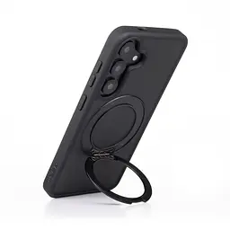Противоударный чехол-панель для Samsung Galaxy S24 5G (SM-S921)/S25 5G, Unit Stand2, черный, силикон + поликарбонат, защита всего корпуса, с подставкой, поддержка магнитных держателей и беспроводной зарядки (MagSafe), ArmorStandart (ARM89559) - мініатюра 5