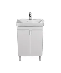 Тумба Мойдодир Simple White 55-U з умивальником River 55 Білий універсальна Білий - мініатюра 4