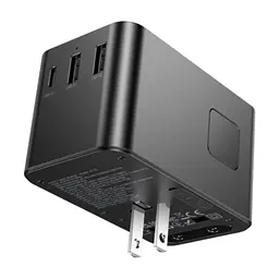 Мережевий фільтр живлення HOCO AC18A 1 роз, 2 USB, USB-C, 35W, 1,5м, Black (AC18AB) - мініатюра 4