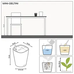 Вазон Lechuza Мini-Deltini Premium, 0.4 л, білий (14950) - мініатюра 4