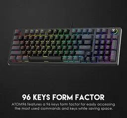 Механічна ігрова клавіатура з підсвічуванням Fantech ATOM96 AMK-890 Blue Switch, Eng/Укр/Рус, Black-Grey - мініатюра 8