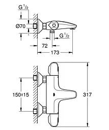Термостат для ванни Grohe Grohtherm 1000 348162433 Чорний матовий - мініатюра 4