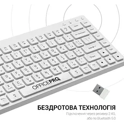 Клавіатура OfficePro бездротова біла (SK955W) - мініатюра 11