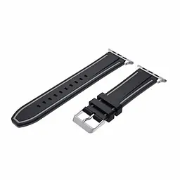 Силіконовий ремінець Primo Color Strip для Apple Watch 38 мм, 40 мм, 41 мм Black Grey - мініатюра 2