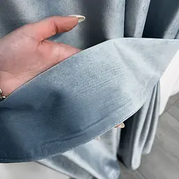 Оксамитові штори блакитного кольору на тасьмі 2шт. 150х270 ALBO pbe0052423 - мініатюра 5