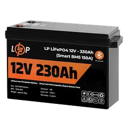 Акумулятор LP LiFePO4 12V (12,8V) - 230 Ah (2944Wh) (Smart BMS 150А) з BT пластик для ДБЖ - мініатюра 3