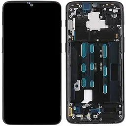 Дисплей OnePlus 6T A6013 чорний, Amoled, PRC, з рамкою, Midnight Black