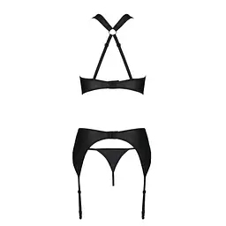 Сітчастий набір: бюстгальтер із халтером Passion Amanda Set black L/XL - мініатюра 6