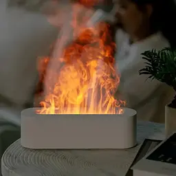 Зволожувач повітря ультразвуковий з пультом USB білий аромадіфузор з ефектом полум'я Diffuser А3 - мініатюра 6