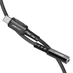 Аудіо кабель Aux Acefast C1-07 (Type-C to AUX 3.5mm) (1m) Black - мініатюра 2