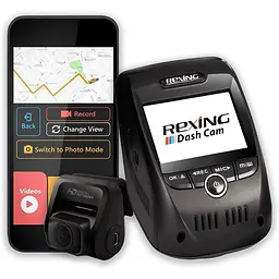 Відеореєстратор без кріплення REXING V1P Pro Dual 1080p Full HD із кутом огляду 170° і Wi-Fi