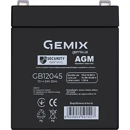 Акумуляторна батарея для ДБЖ Gemix AGM 12 V / 4.5 А*ч (GB12045) - мініатюра 2