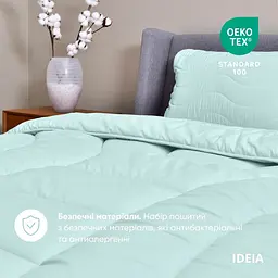 Набір постільної білизни Ideia Oasis з ковдрою, євростандарт, м'ятний (8000035248) - мініатюра 4
