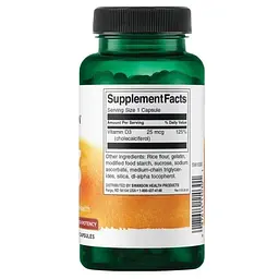 Холекальциферол Swanson Vitamin D3 1000 IU High Potency, 250 капсул для здоров'я кісток і імунітету - мініатюра 2