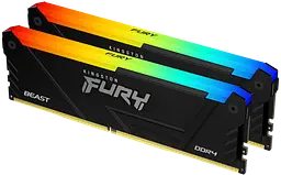 Оперативна пам'ять Kingston Fury 16GB (2x8GB) DDR4 3200MHz Beast RGB Black (KF432C16BB2AK2/16) - мініатюра 1
