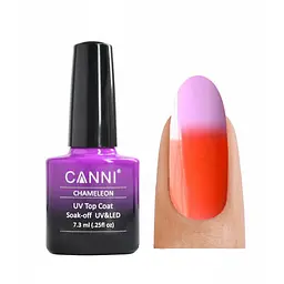Термо фінішне покриття Canni Chameleon Top Coat №391 помаранчевий 7.3 мл - мініатюра 4