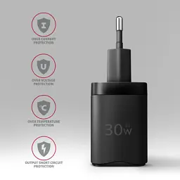 Зарядний пристрій AXAGON 1xUSB QC4.0 + 1xUSB-C PD30W PPS black (ACU-PQ30) - мініатюра 6
