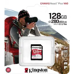 Карта пам'яті Kingston SDXC Canvas React Plus 128GB Class 10 UHS-II U3 V60 (SDR2V6/128GB) [120443] - мініатюра 3