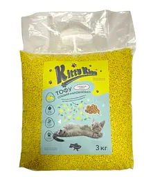 Наповнювач для котячого туалету Kitty Kiss Tofu соєвий тофу з ароматом лимона 3 кг KK8243