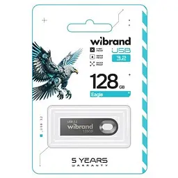 USB флеш накопичувач Wibrand 128GB Eagle Grey USB 3.2 Gen 1 (USB 3.0) (WI3.2/EA128U10G) - мініатюра 2