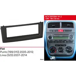 Перехідна рамка Fiat Punto, Linea ACV 281094-14-2 - мініатюра 5