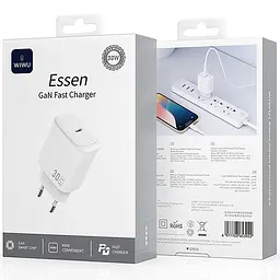 МЗП G008 Essen PD30W GaN (1USB-C) White Wiwu teh0029661 - мініатюра 2