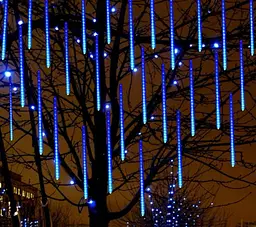 Гірлянда світлодіодні бурульки 8 шт. 50 см (прозорий шнур) Синя - мініатюра 9