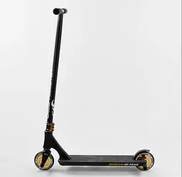 Самокат трюковий Best Scooter 69х12.5х93 см Чорно-золотистий 000231439 - мініатюра 6