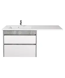 Тумба Мойдодир Polo Loft 80-U Adam 140 L Сірий з крилом над пральною машиною Цемент матовий - мініатюра 2