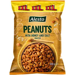 Арахіс Alesto Peanuts With Honey And Salt смажений з медом та сіллю 300 г