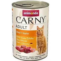 Вологий корм Animonda Carny для дорослих котів з яловичиною та куркою 400 г