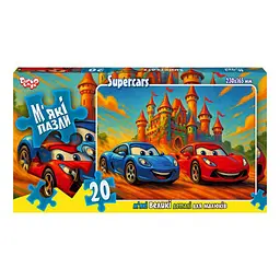 Дитячі м'які пазли Supercars Danko Toys S20-10-11, 20 елементів