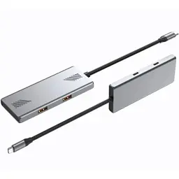 Концентратор Gembird USB-C 4-in-1 2xUSB 3.2 + 2xUSB-C 3.2 silver (UHB-CM-U310-A2C2-01) - мініатюра 3