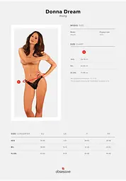 Трусики-стрінги Obsessive Donna Dream XL/2XL чорний - мініатюра 9