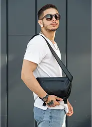 Чоловіча сумка бананка Sambag Tirso Zard чорна 33 × 22 × 7 см (80551001m) - мініатюра 4