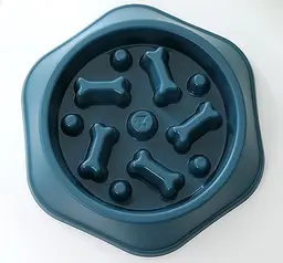 Миска для повільного годування для собак EcoToys пластикова синя 23.5х4.5 см 6881 - мініатюра 3