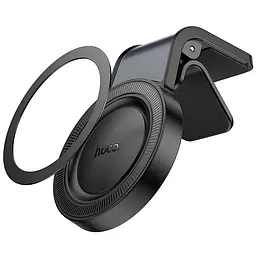 Автотримач Hoco H59 Show ring magnetic (L air outlet) Black / Metal gray - мініатюра 4